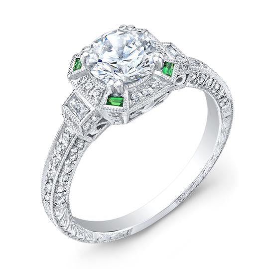 Jolie Designs Round Diamond Vintage Engagement Ring (0.52 CTW)