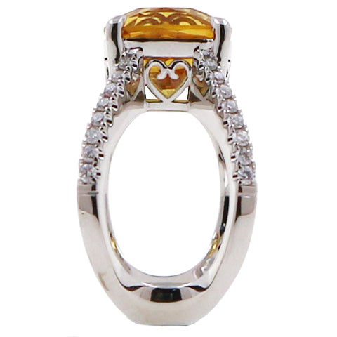 Yellow Sapphire and Diamond Fashion Ring