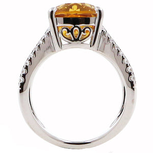 Yellow Sapphire and Diamond Fashion Ring