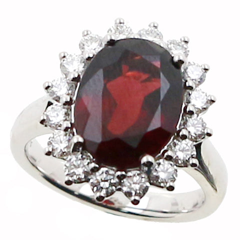 Garnet and Diamond Fashion Ring