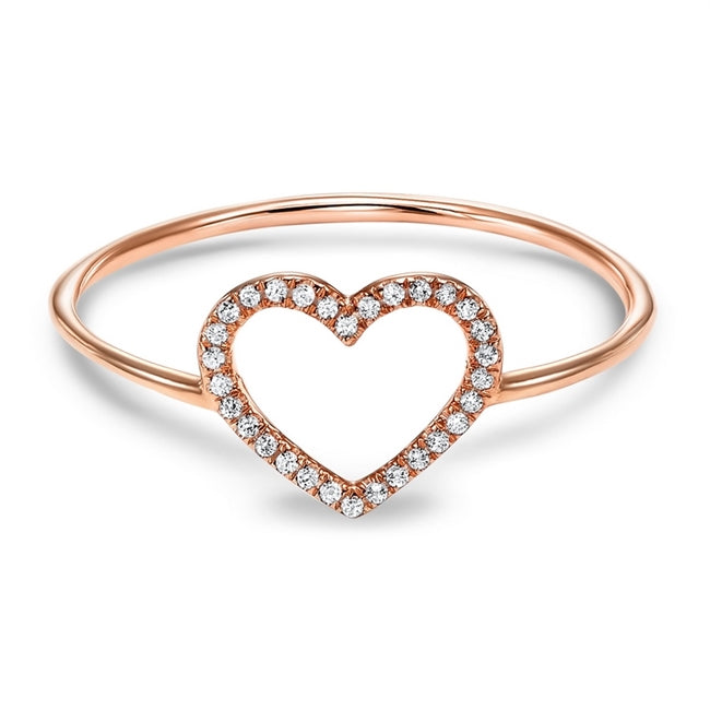 10K Yellow Gold Diamond Heart Ring – Shalimar Custom Jewelers