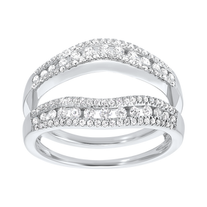 14K White Gold Inserts Prong Diamond Ring 1/2CT