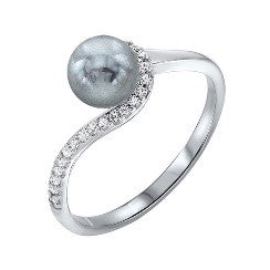 Silver Shell Pearl Ring