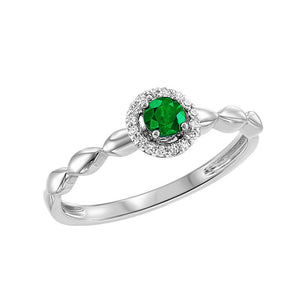 10kw color ens prong emerald ring 1/15ct, fr1263-1wd