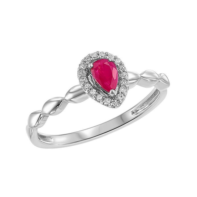 10kw color ens prong ruby ring 1/14ct, fr1071-4wd