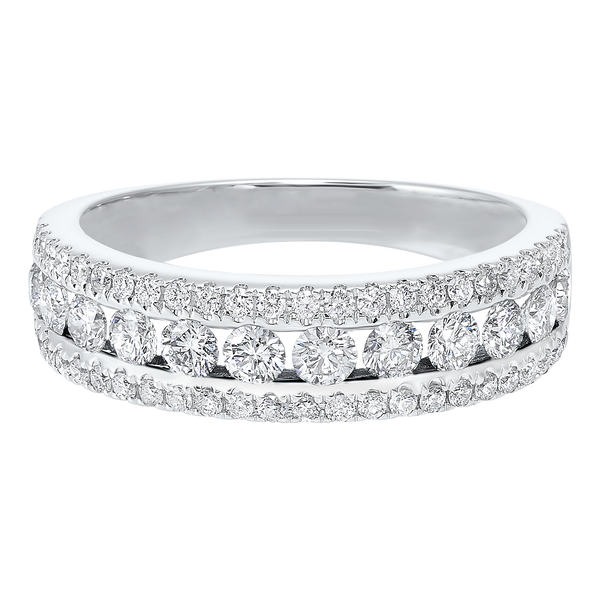 14kw 3 row multi channel diamond band 1ct, rg10055-4yd