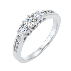 14kw 3 stone round prong ring 1/2ct, fr1230-4pd