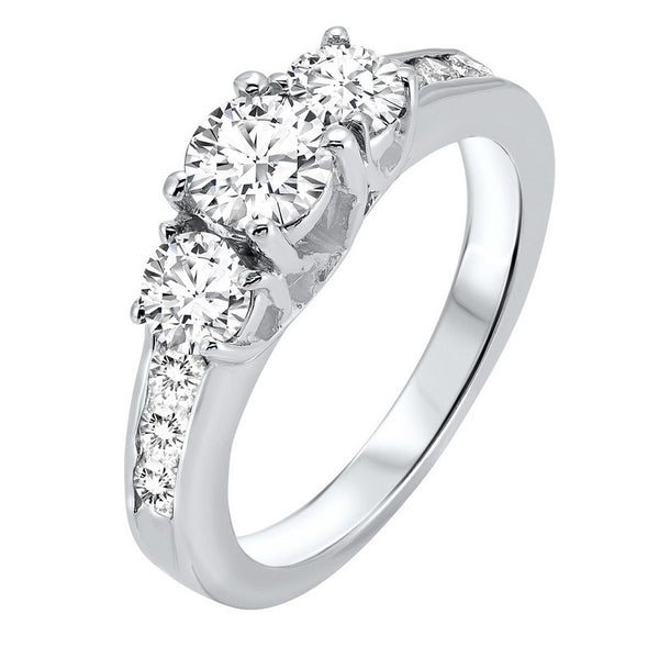 14kw 3 stone round prong ring 2ct, fr1206-1pd