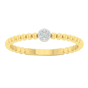 Diamond Petite Cluster Beaded Stackable Ring in 10K Yellow Gold(0.02ctw)