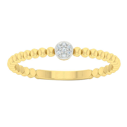 Diamond Petite Cluster Beaded Stackable Ring in 10K Yellow Gold(0.02ctw)