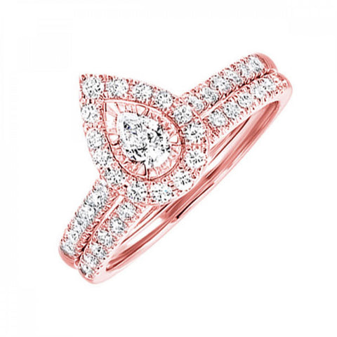 Rose Gold Diamond Bridal Set 3/4ctw