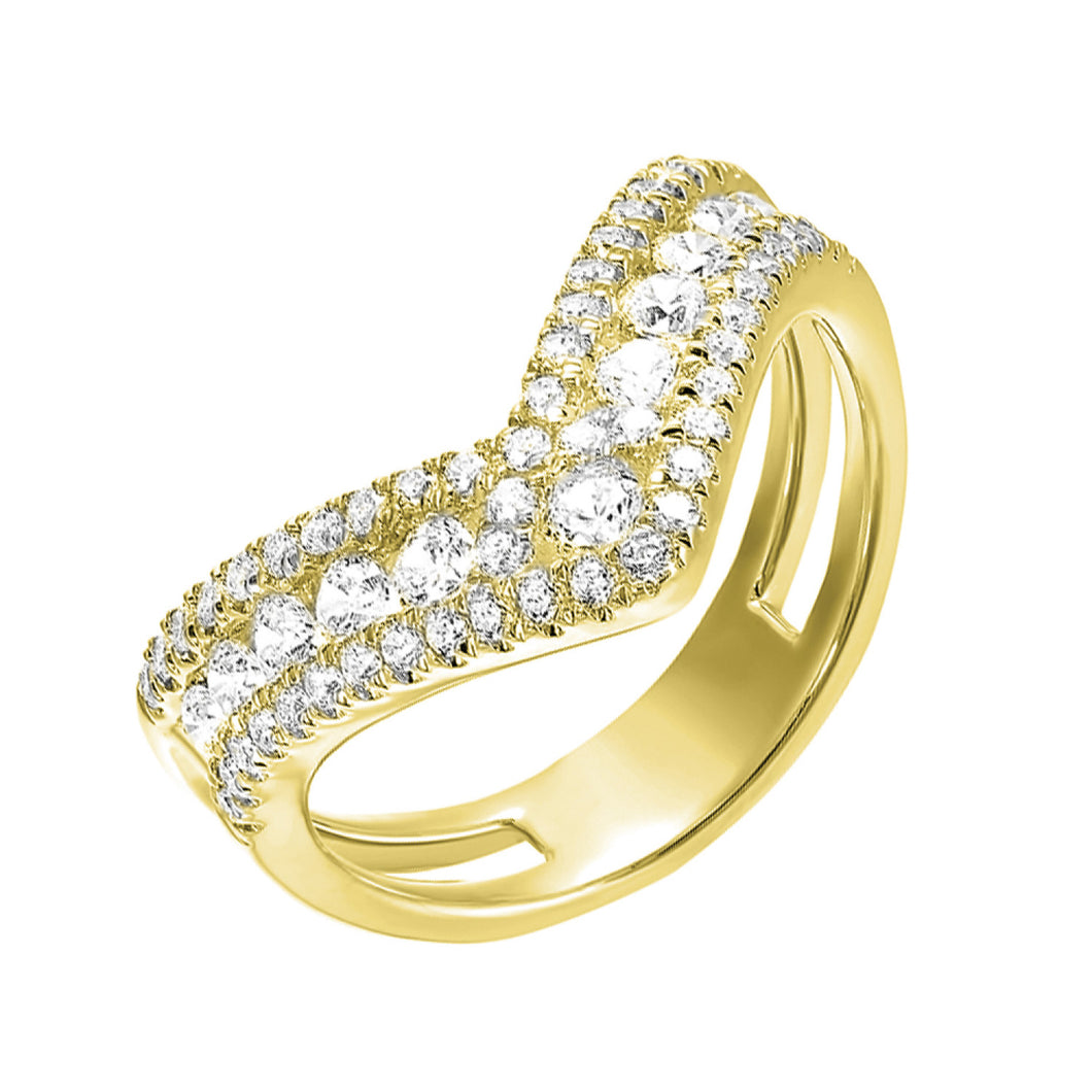 Yellow Gold Diamond Fashion Ring 1CTW