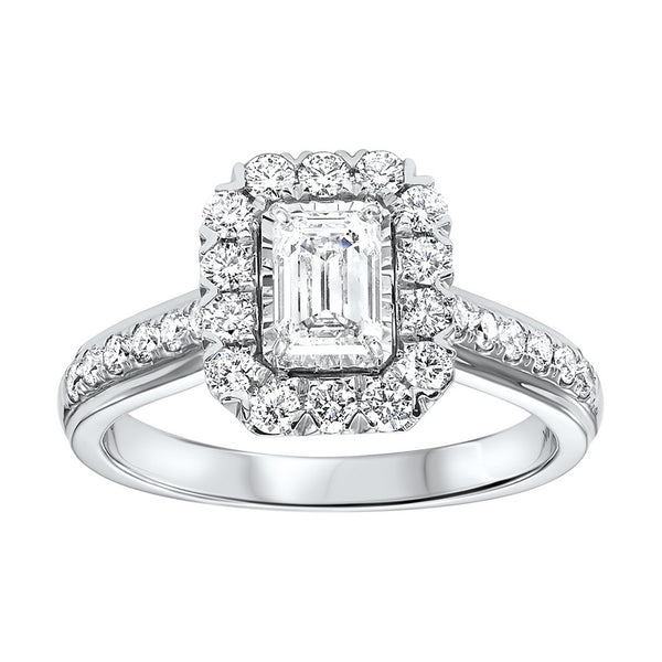 14kw tru ref emerald halo prong ring 1ct, rol1022-1wc