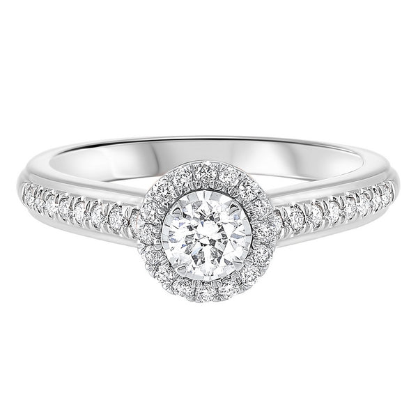 14kw tru ref round halo prong ring 3/5ct, rg10644-4pb