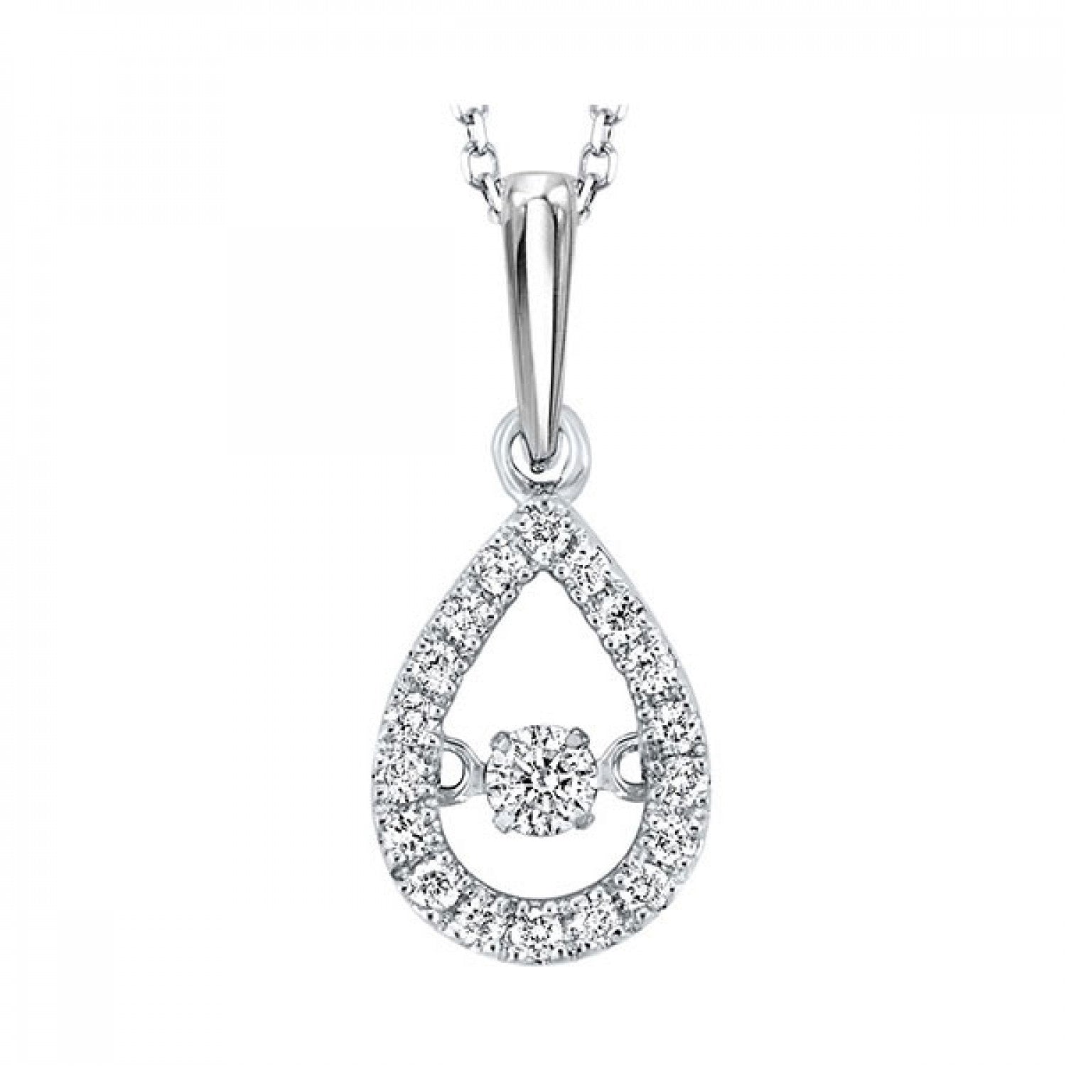 10K White Gold & Diamond Rhythm of Love Pendant (0.20 ctw)