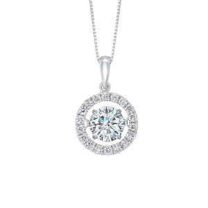 14kw rol halo prong diamond pendant, rg10059-4wd