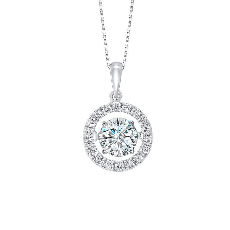 14kw rol halo prong diamond pendant, rg10059-4wd