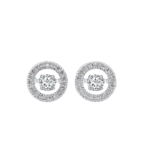 14kw rol halo prong diamond earrings 1/4ct, rg10058-1wd