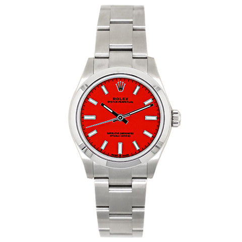 Rolex 277200 Mid-Size Oyster Perpetual Coral Red Dial 31mm