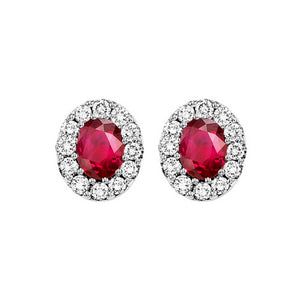 14kw color ens halo prong ruby earrings 1/5ct, rg68799-4wc