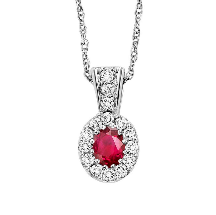 14kw color ens halo prong ruby pendant 1/8ct, rg70622-4wc