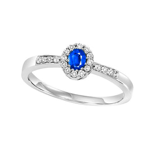 14KW Color Ens Halo Prong Sapphire Ring 1/6CT | International Diamond ...