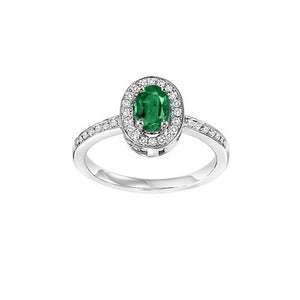 14kw color ens halo prong emerald ring 1/5ct, rg68884-4wpc