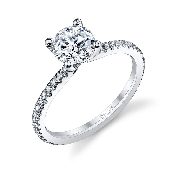 Sylvie Adorlee Round Cut Classic Engagement Ring Setting