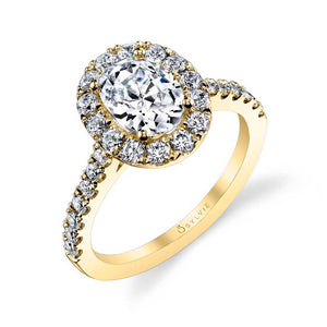 Sylvie Jacalyn Oval Classic Halo Engagement Ring