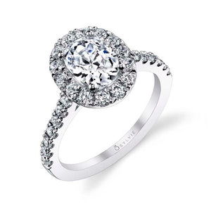 Sylvie Jacalyn Oval Classic Halo Engagement Ring