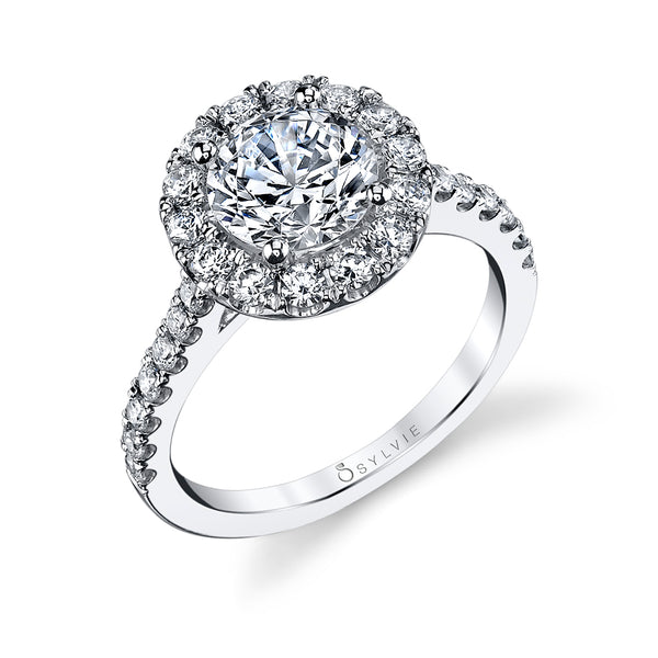 Sylvie Jacalyn Round Classic Halo Engagement Ring Setting