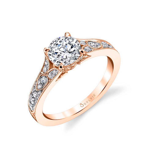 Sylvie Chereen Round Vintage Engagement Ring Setting