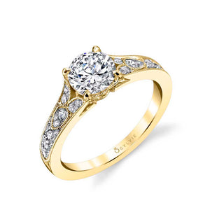 Sylvie Chereen Round Vintage Engagement Ring