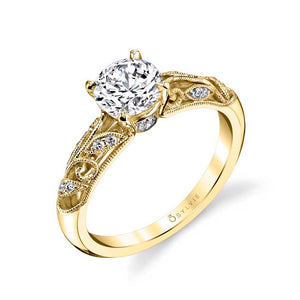 Sylvie Roial Round Vintage Engagement Ring