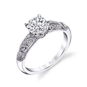 Sylvie Roial Round Vintage Engagement Ring