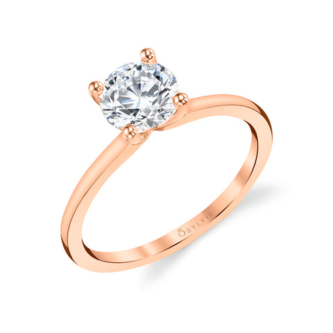 Sylvie Amelia Round Cut Solitaire Engagement Ring Setting