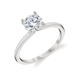 Sylvie Amelia Oval or Round Cut Solitaire Engagement Ring