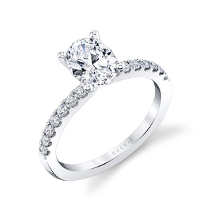 Sylvie Celeste Oval Cut Classic Engagement Ring Setting