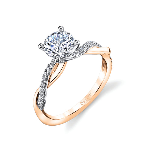 Sylvie Celeste Round Cut Classic Engagement Ring