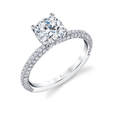 Load image into Gallery viewer, Sylvie Jayla Round Cut Classic Pave Engagement Ring