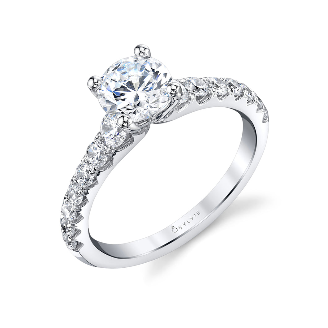 Sylvie Veronique Round Cut Classic Diamond Engagement Ring