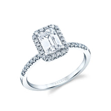 Load image into Gallery viewer, Sylvie Designed Emerald Cut Halo Engagement Ring