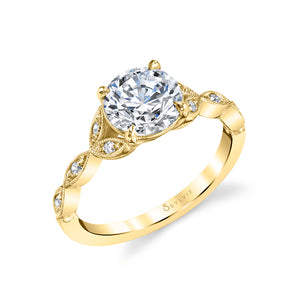 Sylvie Frederique Round Vintage Engagement Ring