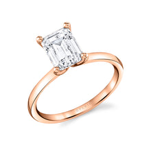 Load image into Gallery viewer, Sylvie Dominique Emerald or Round Solitaire Engagement Ring