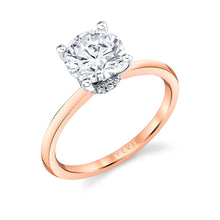 Load image into Gallery viewer, Sylvie Round Solitaire Hidden Halo Engagement Ring