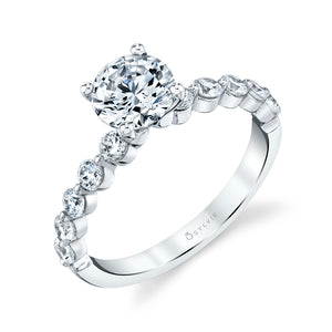 Sylvie Karol Round Cut Single Prong Engagement Ring