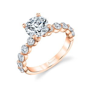 Sylvie Karol Round Single Prong Engagement Ring Setting