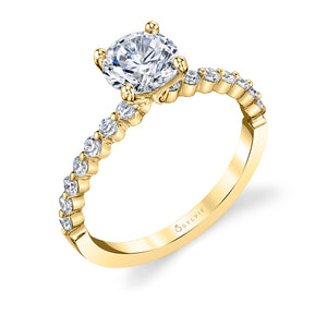 Sylvie Athena Round Classic Single Prong Engagement Ring