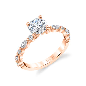 Sylvie Felicity Round Classic Engagement Ring