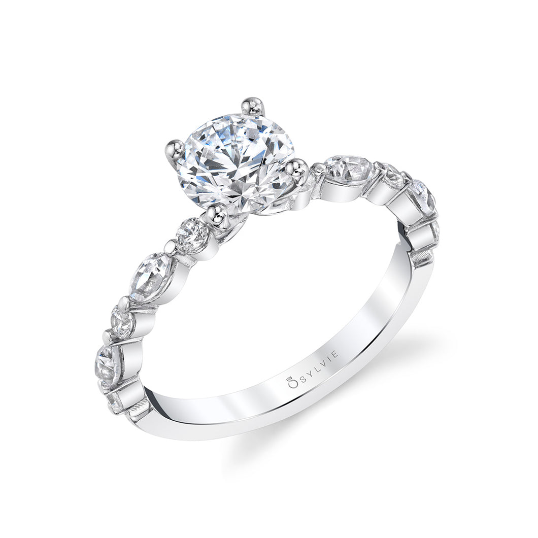 Sylvie Felicity Round Classic Engagement Ring